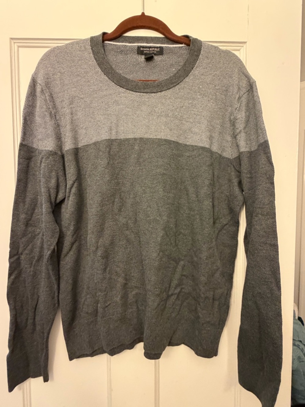 Banana Republic Two-Tone Gray Crewneck Sweater